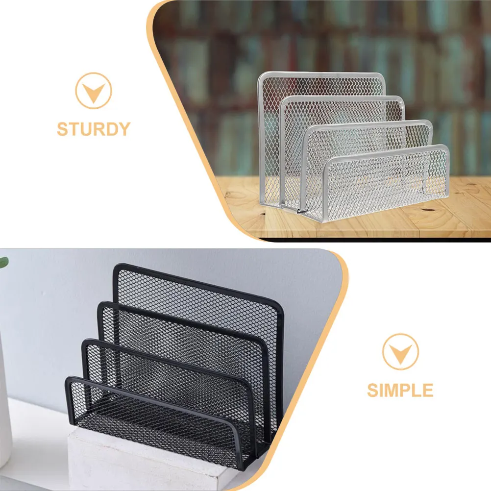 2 шт., железная сетка, держатель для файлов, настольный органайзер, сортировщик, органайзер для бумажных документов, офисная стойка для рабочего пространства