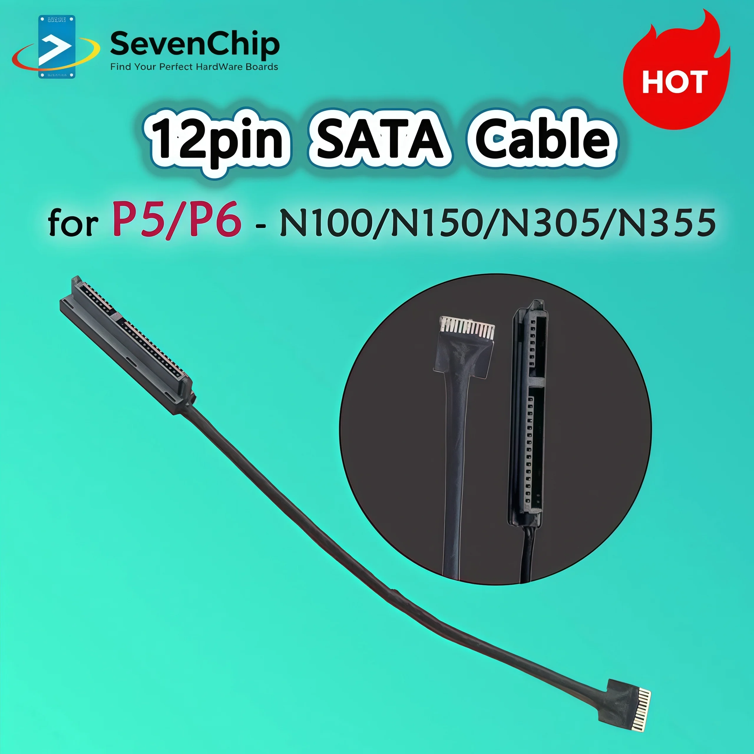 

12pin SATA Cable for X86-P5 / P6-N100/N150/N305/N355 FPC (and Other Models: Please Contact Customer Service Before Purchasing).