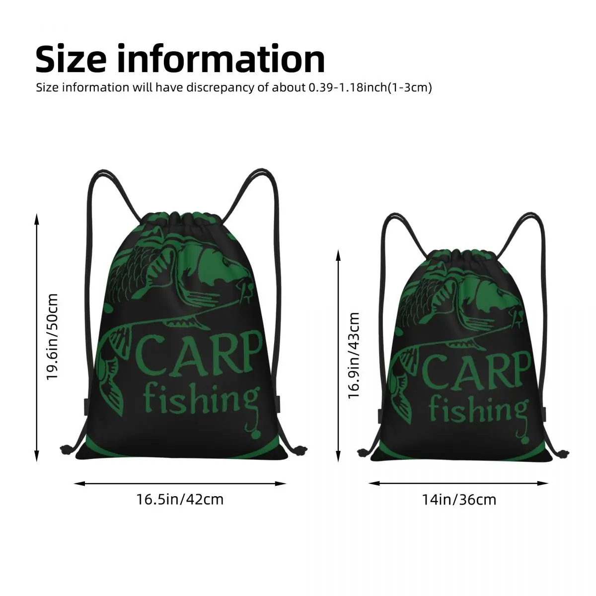 Mochila portátil Drawstring, sacos de armazenamento, fishinger, carpa, pesca, pescador, ao ar livre, esportes, viajando, ginásio, ioga, novo