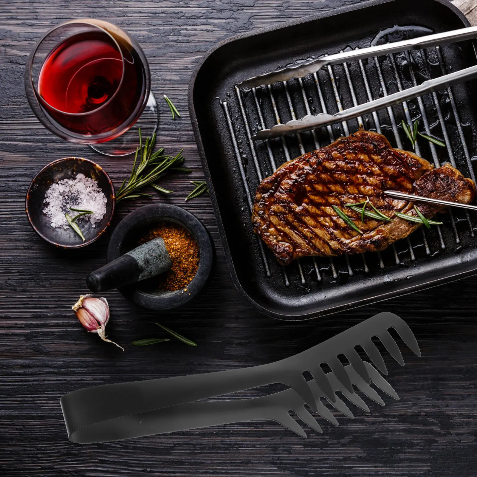 Stainless Steel Spaghetti Tong Comb Shape Heat Resistant Pasta Serving Utensil for Buffet Bbq Picnic Cooking Kitchen