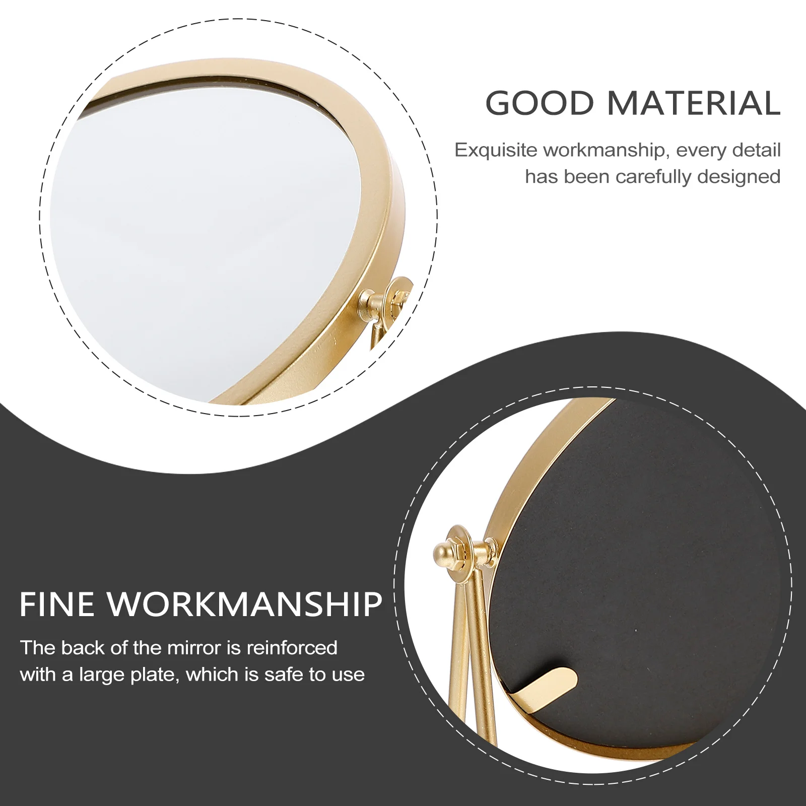 Mirror Round Swivel Mirror for Table Desk Desktop Countertop Up-Close Grooming Makeup Application