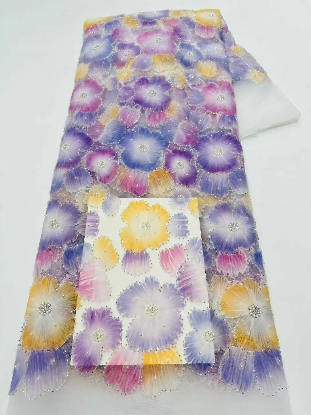 

Новинка 2025, тюлевая кружевная ткань, горячая распродажа, ткань с бусинами, африканская, нигерийская, французская, для элитного свадебного платья для шитья невесты