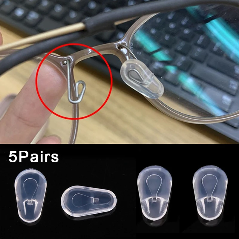 5Pairs Eyeglasses Push In Silicone Air Chamber Nose Pad Super Soft Silicone Nose Pads For Optical Eyewear‘