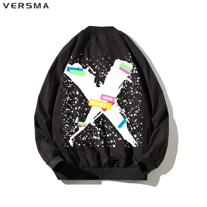 Versma japonês designer de beisebol bomber jaqueta casaco masculino feminino plus size primavera graffiti impresso jaquetas dos homens casacos dropshipping