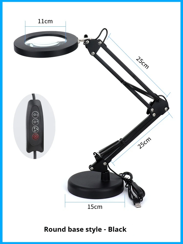 

Desktop magnifying glass with lamp high-definition maintenance and inspection workbench magnifying glass lamp