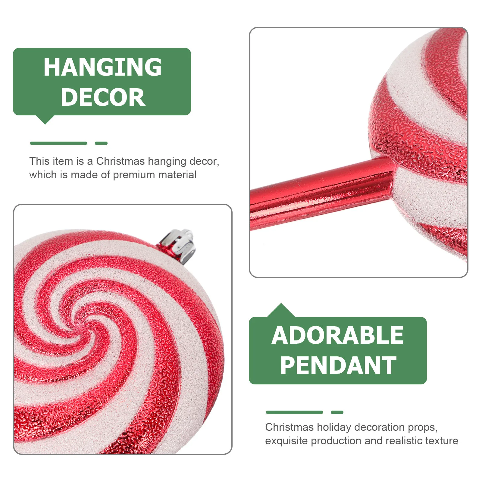 

4Pcs Christmas Hanging Candy Ornaments Hand Painted Lollipop Decorations Xmas Tree Candy Hanging Ornament Christmas Gift Decor