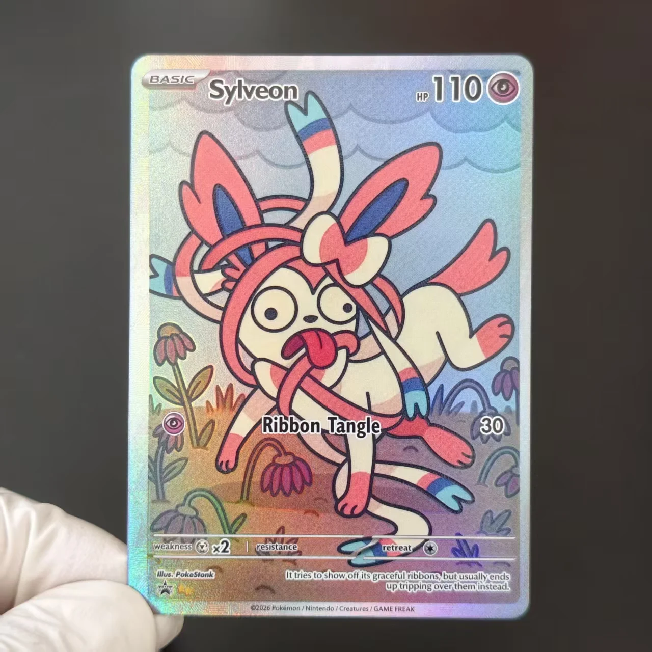 9 cartes PKM neuves PTCG Pokémon Eevee avec expressions amusantes Sylveon Umbreon Glaceon Flareon Jolteon, texture holographique, carte DIY faite soi-même