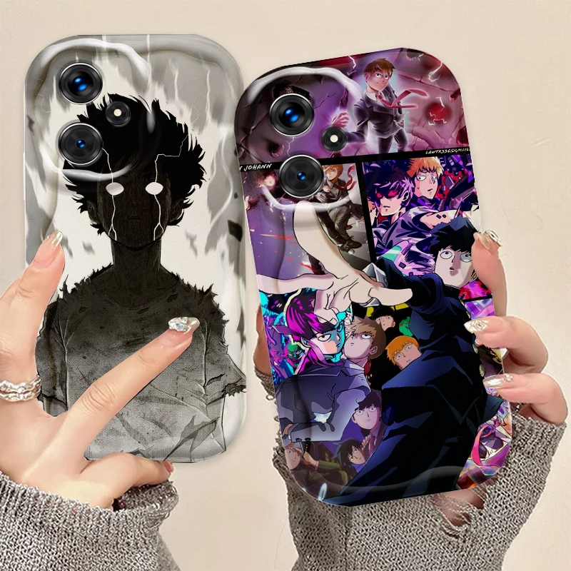 Japanese Anime Mob Psycho 100 For Xiaomi Redmi Note 13 12 12S 11S 11 10 9 8 10A 9C Pro Plus 5G Wave Oil Cover Phone Case