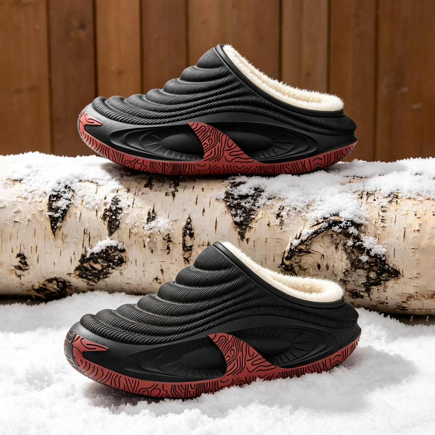 Wasserdichte Winter-Hausschuhe für Damen und Herren, warm, mit Plüschfutter, rutschfest, strapazierfähig, mit dicker Sohle, für den Innen- und Außenbereich. – Detail 9