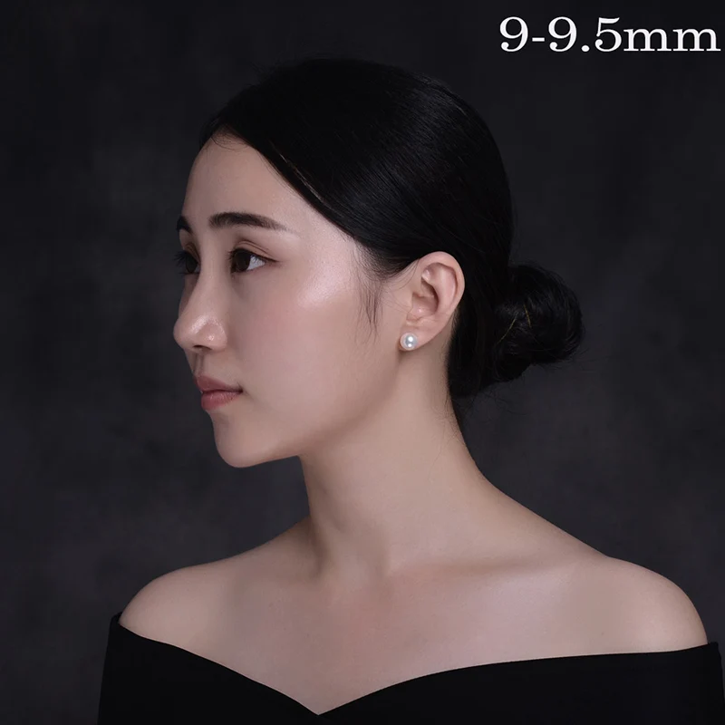 Sinya Big Size AAAA Grade Freshwater Pearl S925 Sterling Silver Jewelry Stud Earring for Mother Women Ladies