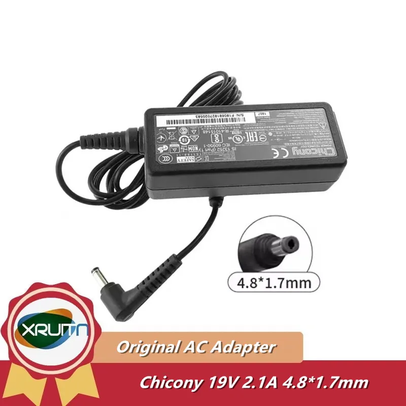 Genuine Laptop Power Cord NEW OEM A13-040N3A A12-040N2A Chicony 19V 2.1A 40W A040R074L 4.8mm*1.7mm Series AC Adapter
