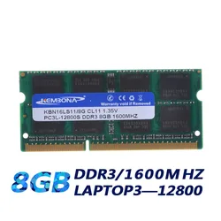 KEMBONA-módulo de Memoria Ram para ordenador portátil/Notebook, DDR3L, 1,35 V, 1600 MHz, DDR3, PC3L-12800S, 8GB, SO-DIMM