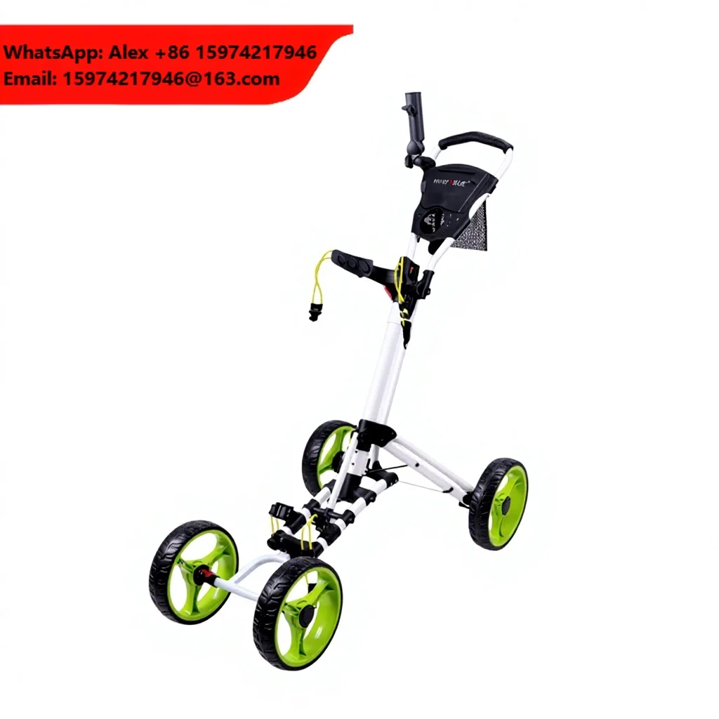 New Multi-function Golf Bag Cart Pushcart Foldable Four-wheel Push Cart Golf Course Supplies Model ZH-X002