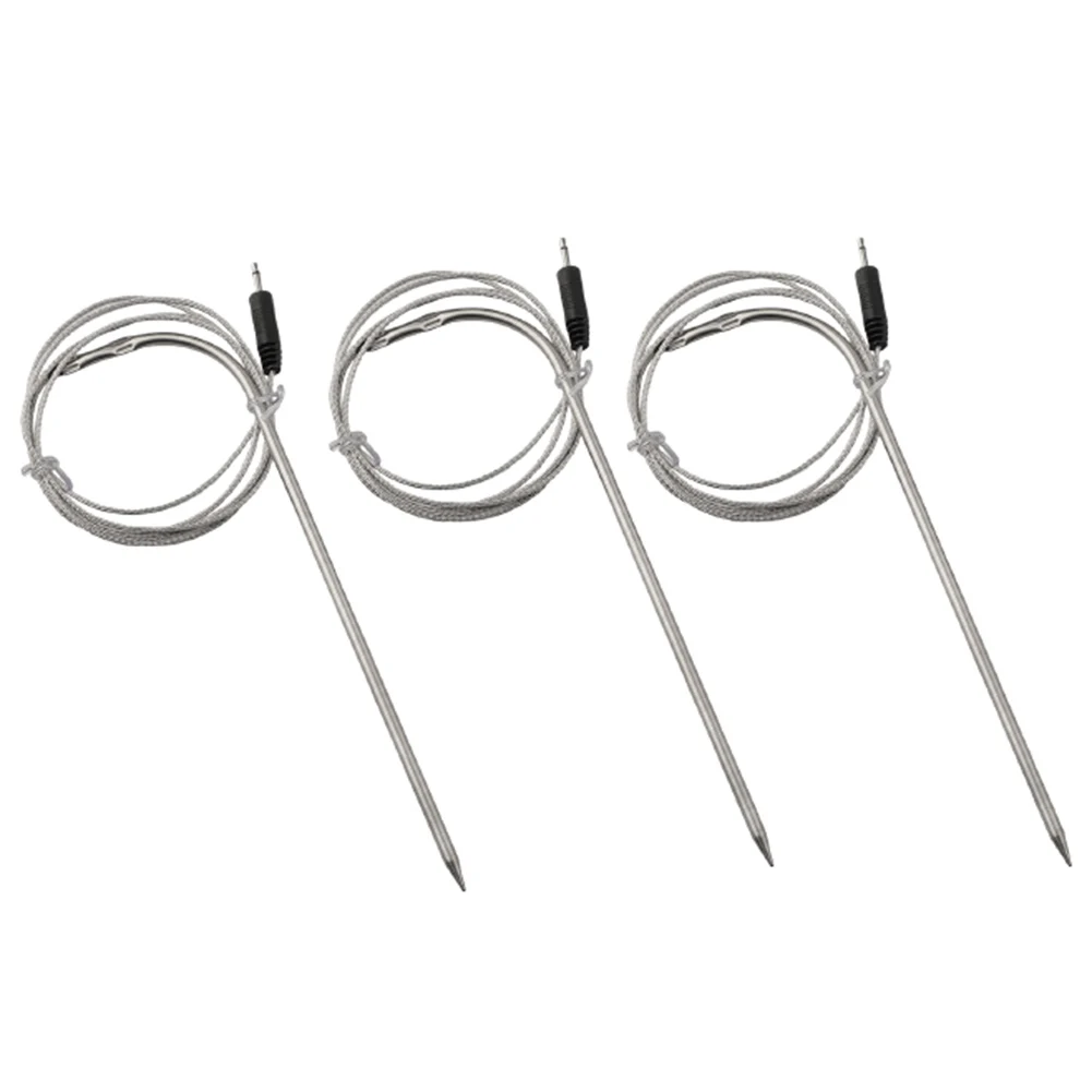 3 Pack Replacement For BBQ Thermometer Probes with DC2 5 Connector for Accurate Temperature Measurement in Grilling