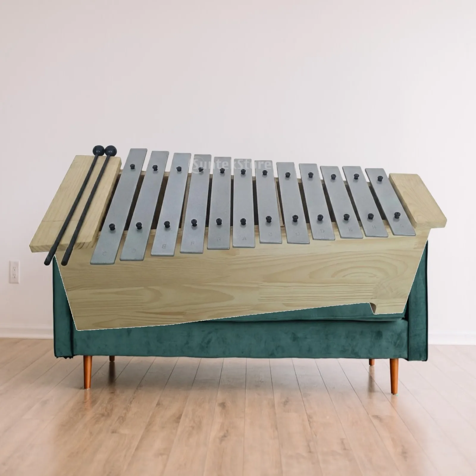 Metallophone Educational Percussion Glockenspiel Xylophone Tabletop Percussion Instrument with Mallets Aluminum for Students