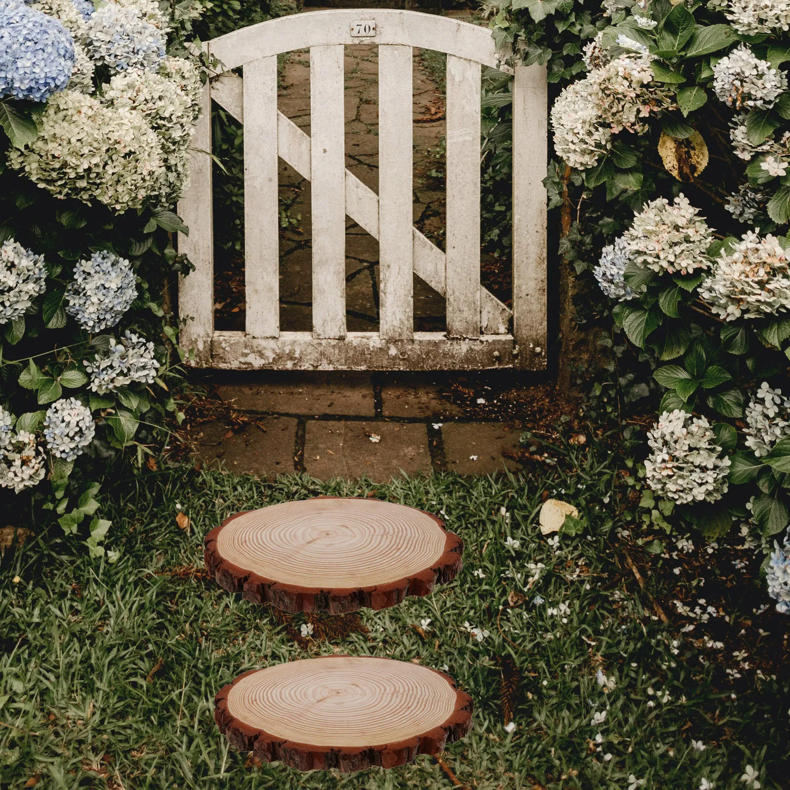 

1pcs Lovely Slice Wooden Outdoor Durable Walkway For Yard Lawn Decorative Garden Supplies Wood Slice Round Paver