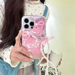 Bow Pearl Chain Case For Honor X7C X9C X8B X5B X8 X6B X5 Plus 200 90 Smart X7A X7B X6 X6A X8A 70 X9A X9B Magic 6 5 4 Lite Cover