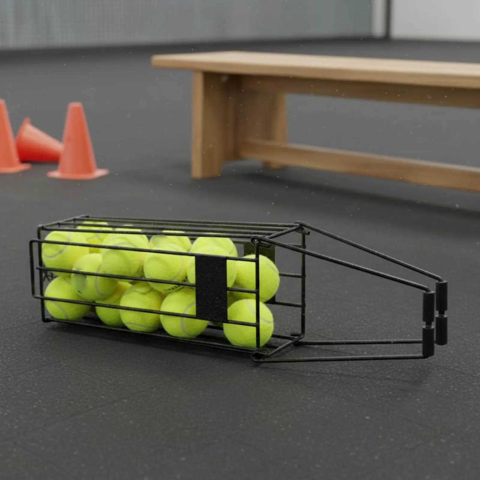 

Rolling Tennis Ball Hopper Portable Tennis Ball Picker Pickleball Picker Wheels Lightweight for Training