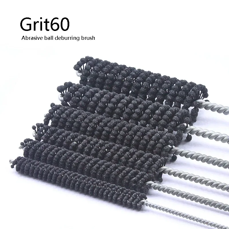 Grit60 Flexible Cylinder Honing Brushes Φ8-20mm Abrasive Ball Deburring Brush For Mild Steel Stainless Steel Cast Iron Cleaning