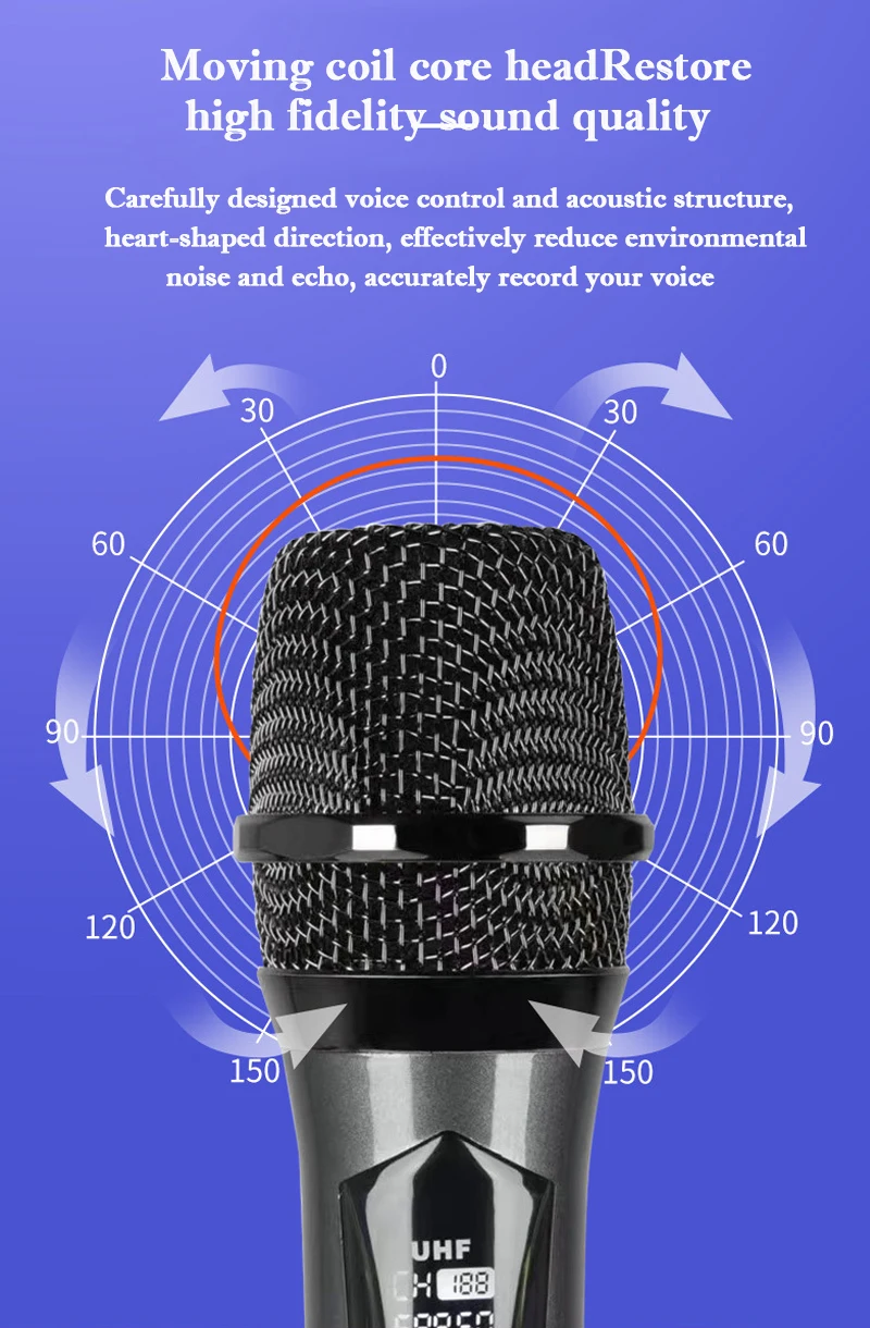 Universal Karaoke Wireless KTV Dynamic Microphone Professional Home To Sing Handheld Mic for Party Show Speech Church Stage Conf