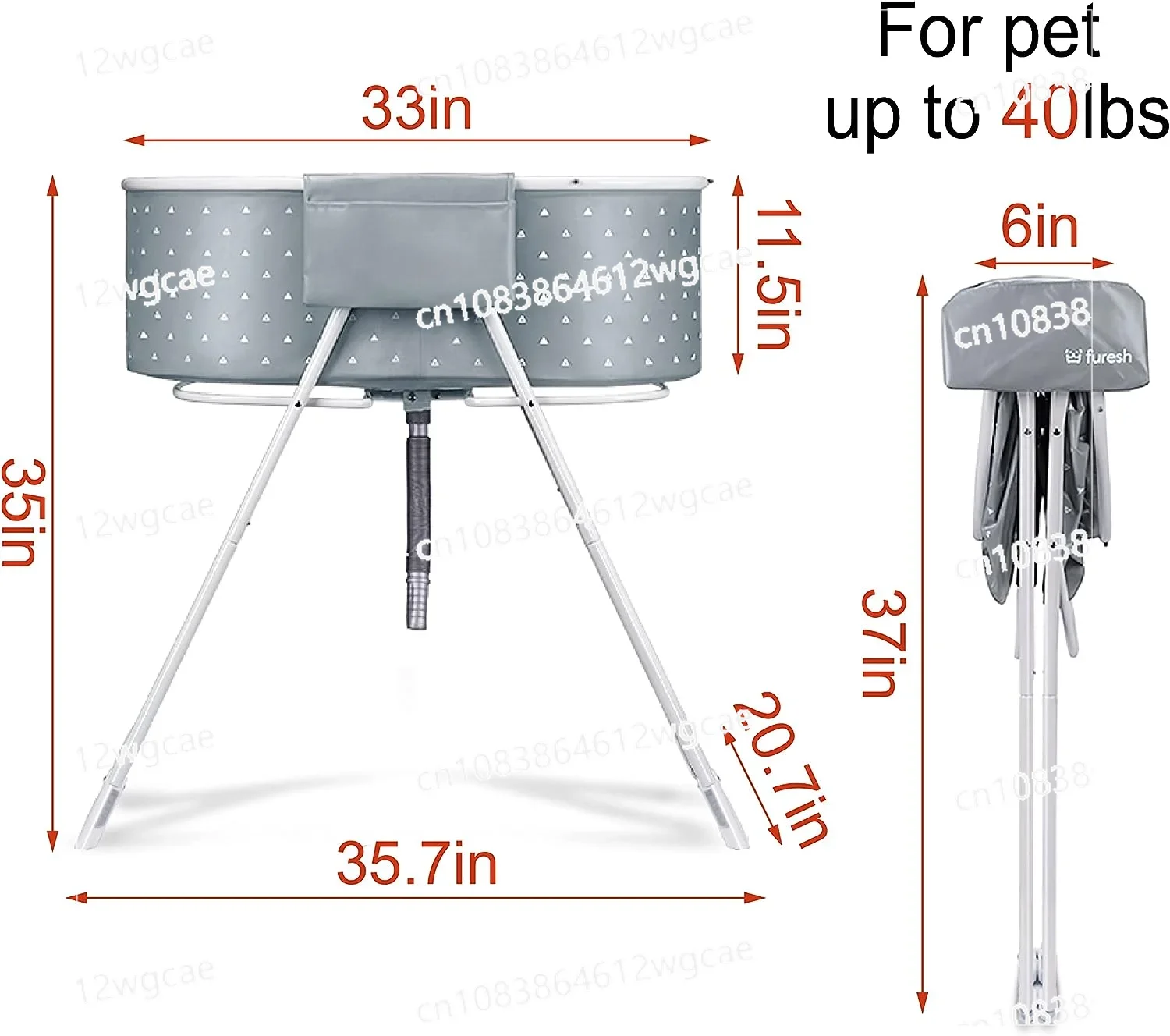 Dog Bath Tub and Wash Station for Bathing Shower and Grooming Elevated Foldable and Portable Small Medium Cats