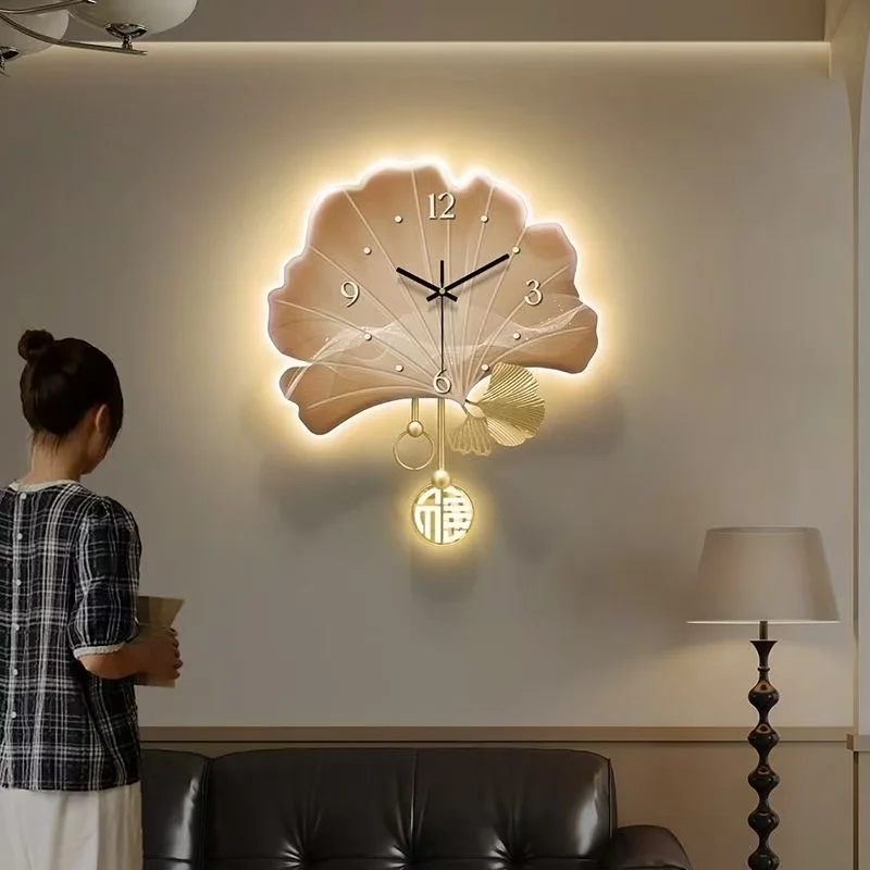 47X40CM With LED Night Light Quartz Fashion Clock Wall Mounted Living Room Luxury Watch Art Creative Dropshipping  RoHS WEEE