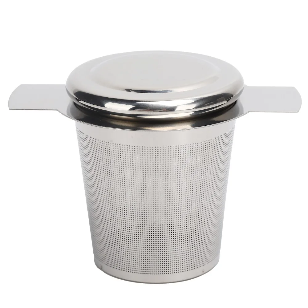 Fine Mesh Filter Tea Strainer Stainless Steel With Lid Tea Infuser Basket Red Silicone Loose Leaf Tea Infuser For Teapots