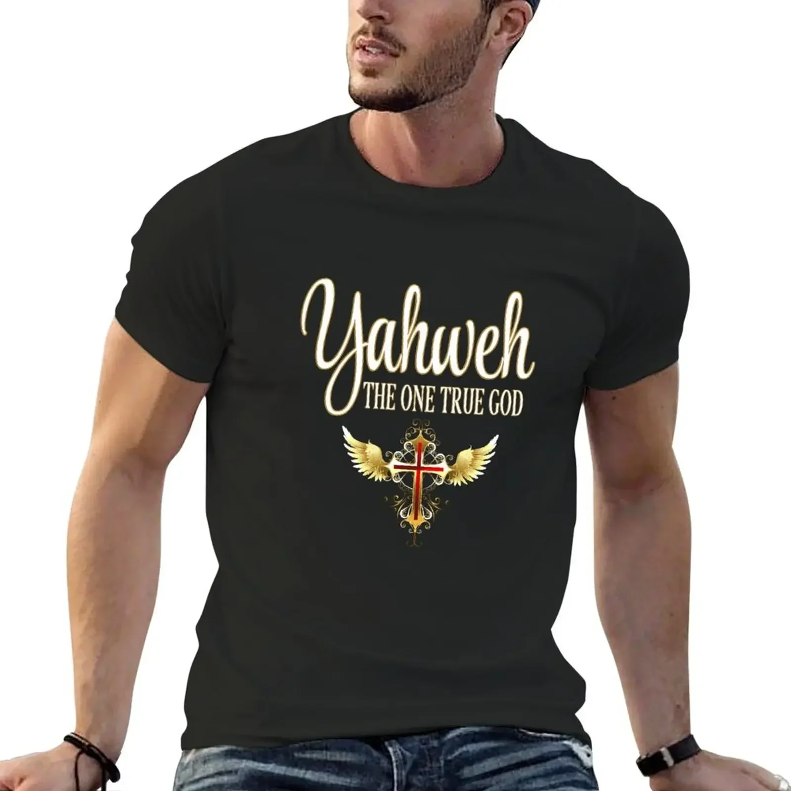 Yahweh The One True God T-Shirt oversizeds anime t shirts cheap stuff sports fans oversized t shirt men