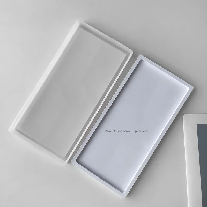 Rectangle Shape Silicone Molds DIY Handmade Epoxy Resin Concrete Plaster Fruit Dessert Storage Tray Molds Ceramic Clay Casting