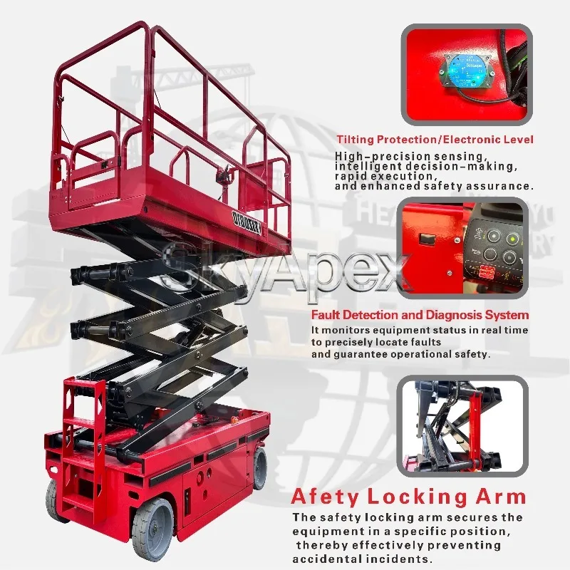 Wheeled Scissor Lifting Platform Hydraulic Mobile Work Table For Professional High Altitude Building Repair Sturdy Wearproof