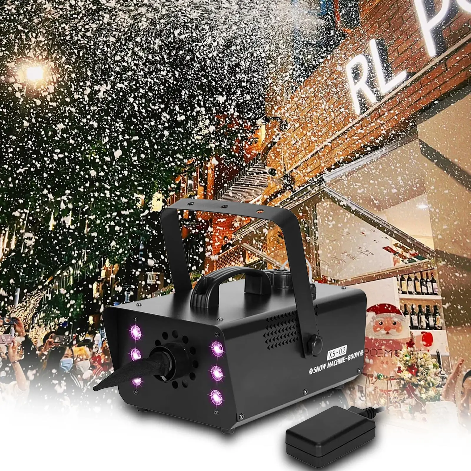 800W Snowflake Machine LED Colorful Spray Equipment 6PCS RGB 3in1 Fogger Stage Fog Machine For Dj Disco Wedding Party Banquet