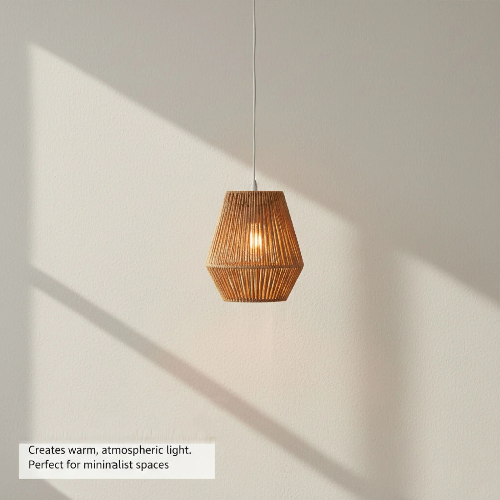 Bohemian Woven Rattan Pendant Shade - Handcrafted Macrame Lamp Cover for Cozy Living Room, Farmhouse Dining, Airbnb Decor