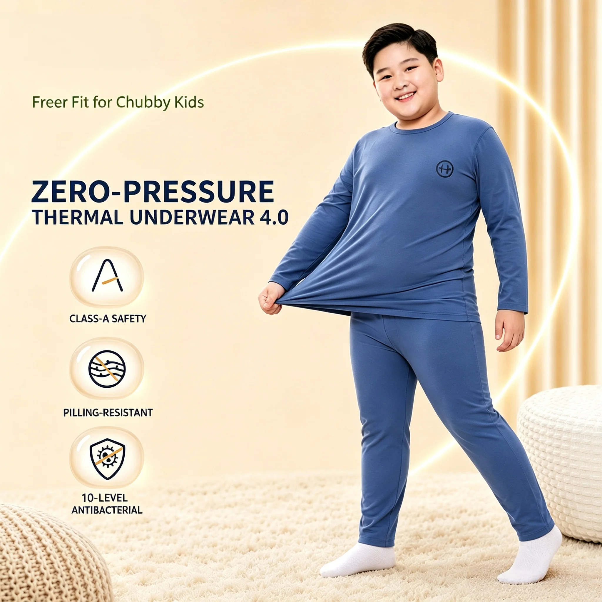 Autumn and Winter Large Size Children's Boys Cotton Two Pieces Long Johns Teenagers Students Thermal Underwear Set Loungewear