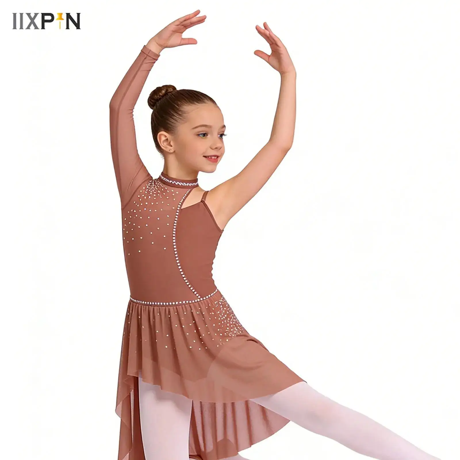 

Figure Ice Skating Ballet Dress for Big Girls Stage Lyrical Dance Competition Costume Tutu Skirted Gymnastics Leotards Dancewear