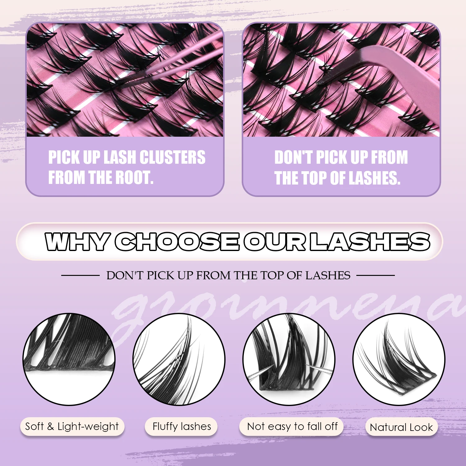 Cat Eye Cluster Lashes, 12 Rows DIY