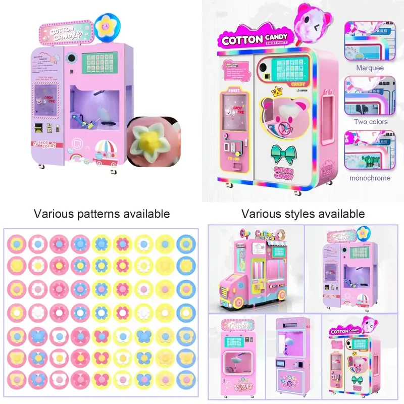2024 Hot Sale Commercial Cotton Candy Machine Full Automatic Cotton Candy Vending Machine for Sale