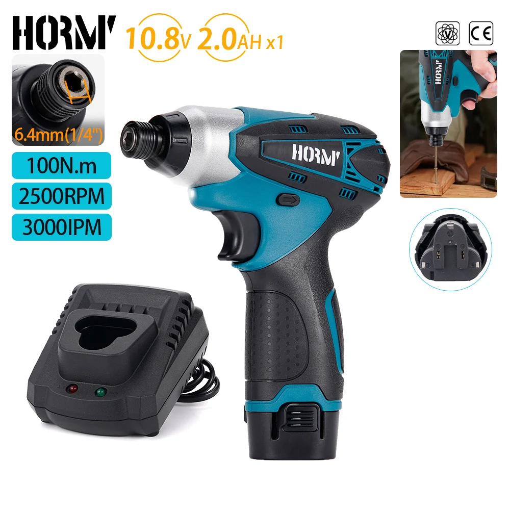 Электрическая отвертка 10,8 В, высокопроизводительная отвертка, комбинированный набор ударных отверток, полностью медный двигатель для батареи Makita