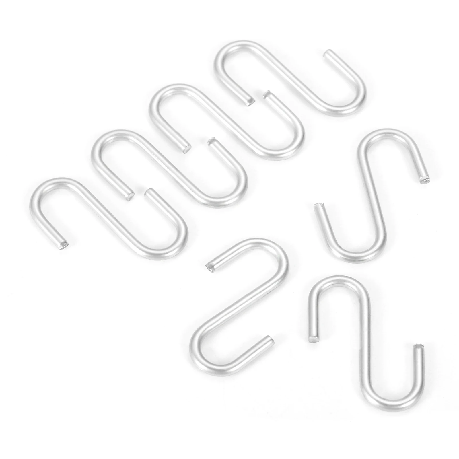 20 Pcs S Hooks Hanger Silver Wire Hook Connector Chain Hardware for Hanging Products/Items/Fishing Lure/Net Equipment/Key Ring