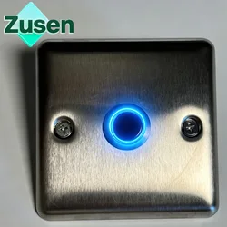 Zusen 19mm Door Bell Light Push Button Switch with Blue LED Control 12V-24V IP65