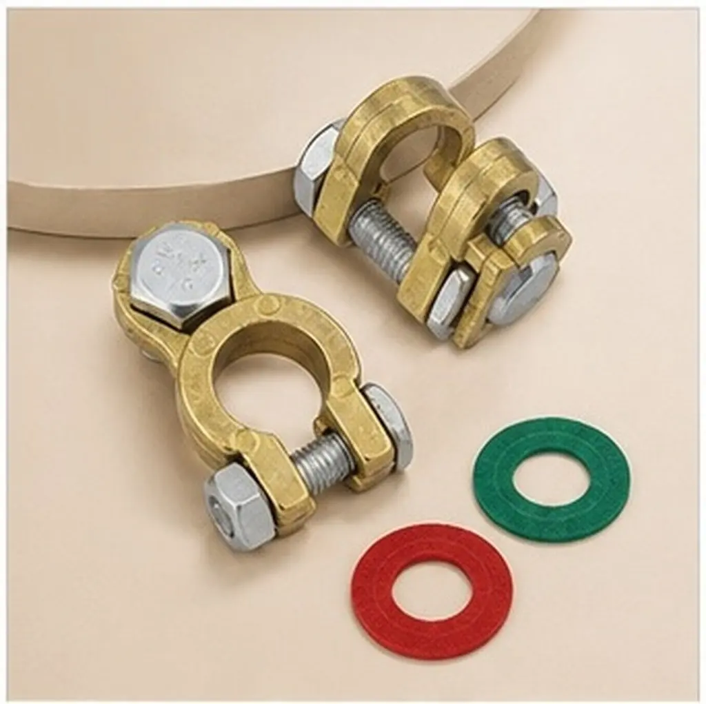 1Pair Durable Brass Battery Terminal Connector Quick Release Clamp for Car Rv Boat Vehicle Accessories Car Accessories
