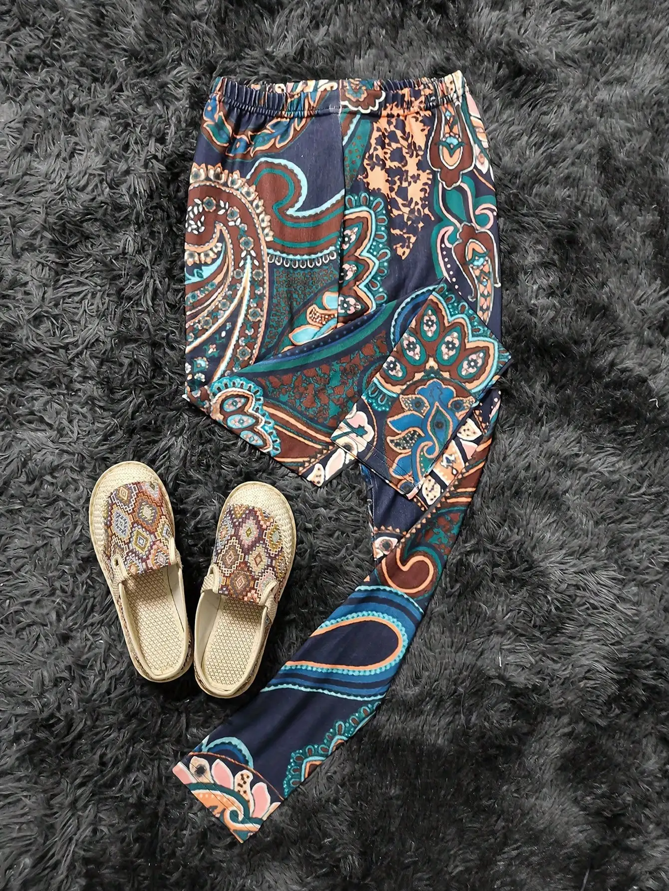 Women's Threaded Bottom Pants Casual Loose Fit High Waist Trousers for plus Size Ladies