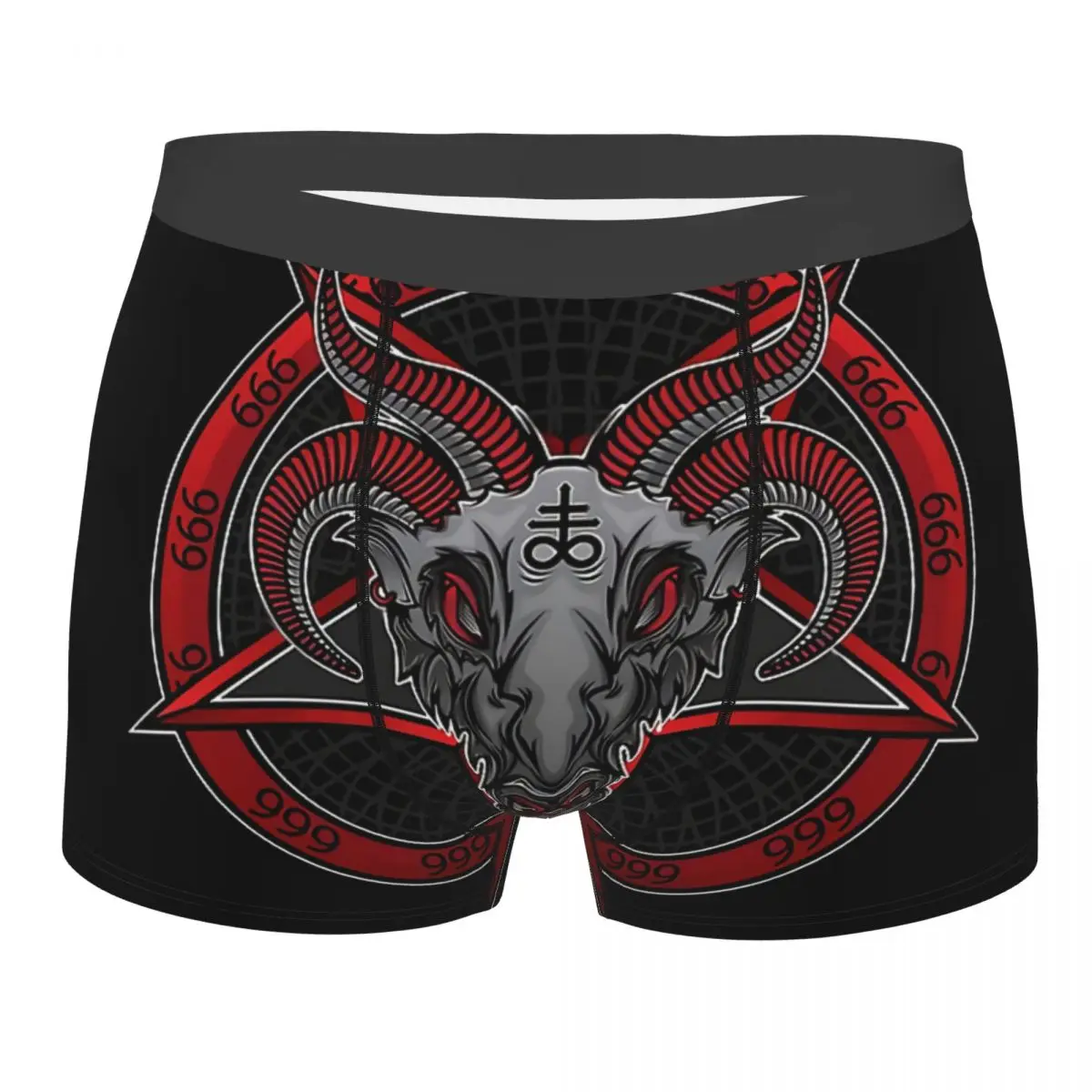 On Pentagram Men Boxer Briefs Underwear Baphomet Highly Breathable High Quality Sexy Shorts Gift Idea