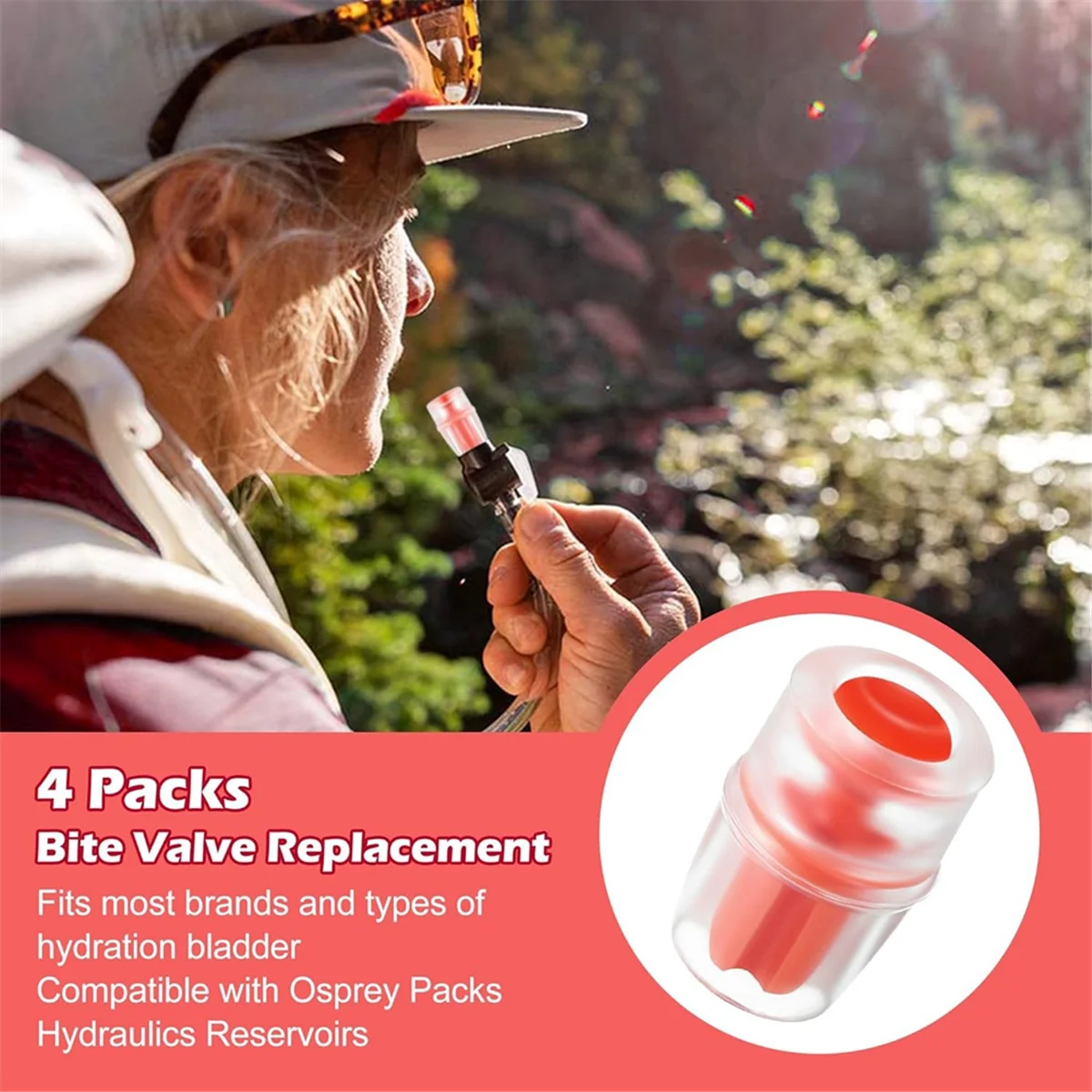 4 Packs Bite Valve Replacement Sheath for Water Bladder, Packs Hydraulics Reservoirs, Hydration Pack Bite Valve