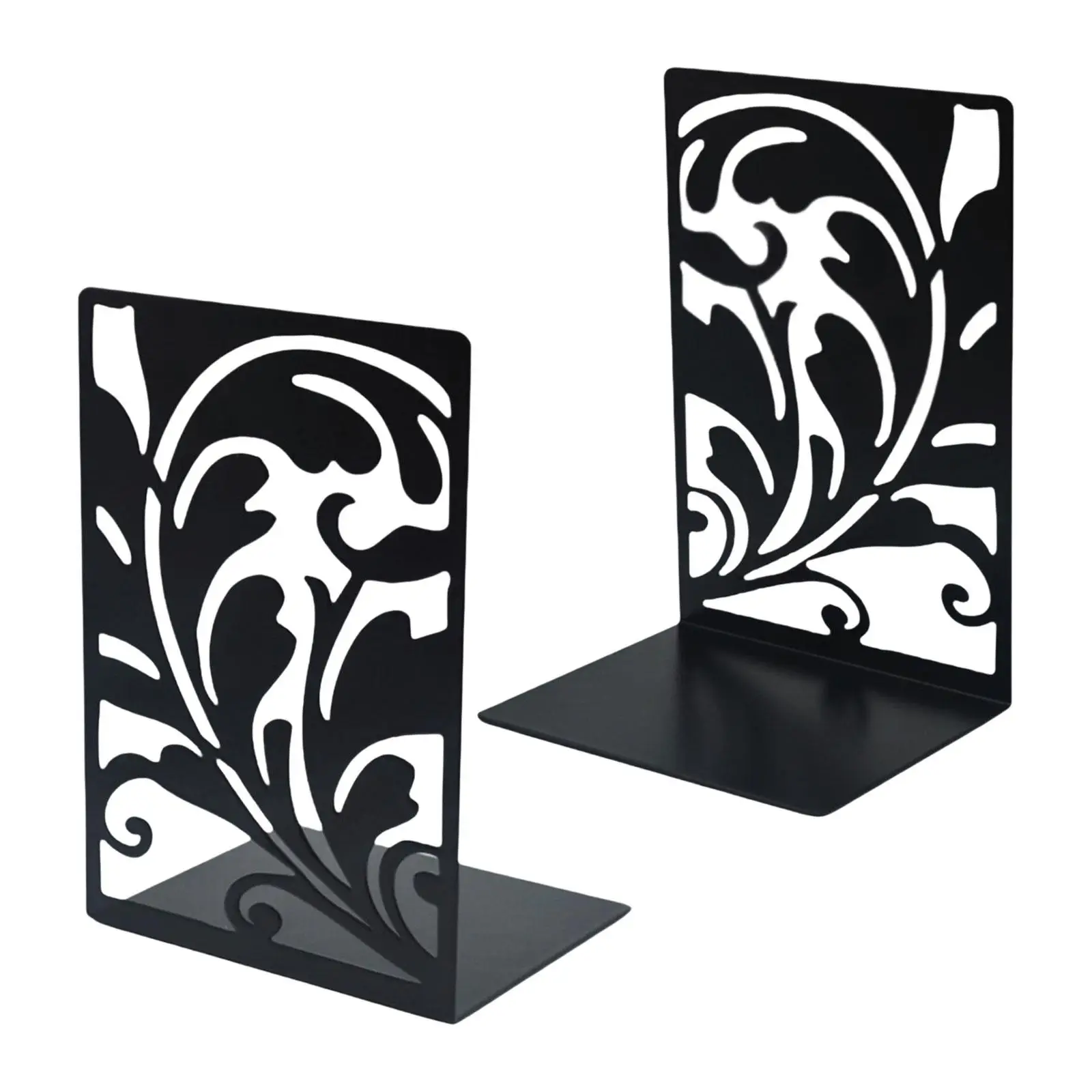 2x Bookshelf Stable Office Supplies Iron Bookend for Shelves Desk Study