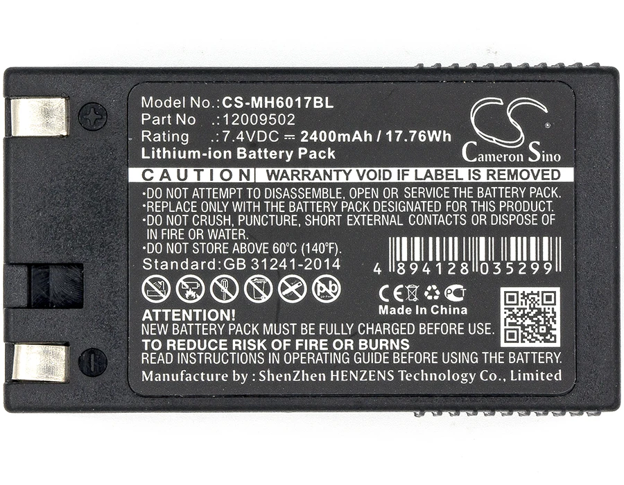 2400mAh/ 3400mAh 7.4V Portable Printer Li-ion Battery for Monarch 12009502,Paxar MN11L2-G,Pathfinder 6032 6057,Sierra Sport 9460