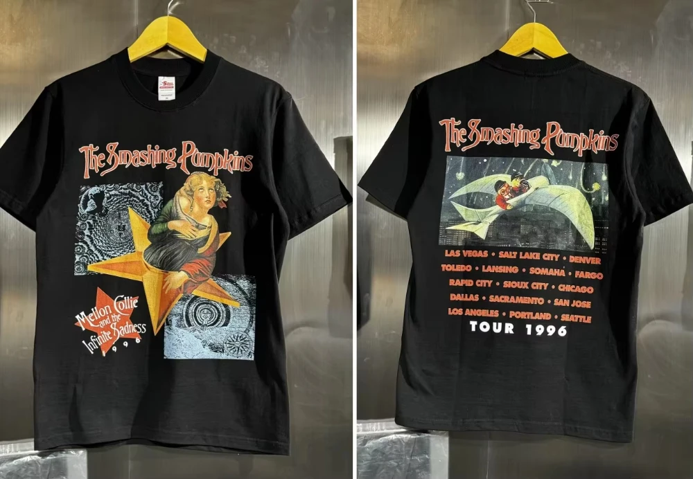 Y2K retro style rock punk band T-shirt, Smashing Pumpkins casual loose printed top, gift for fans, unisex