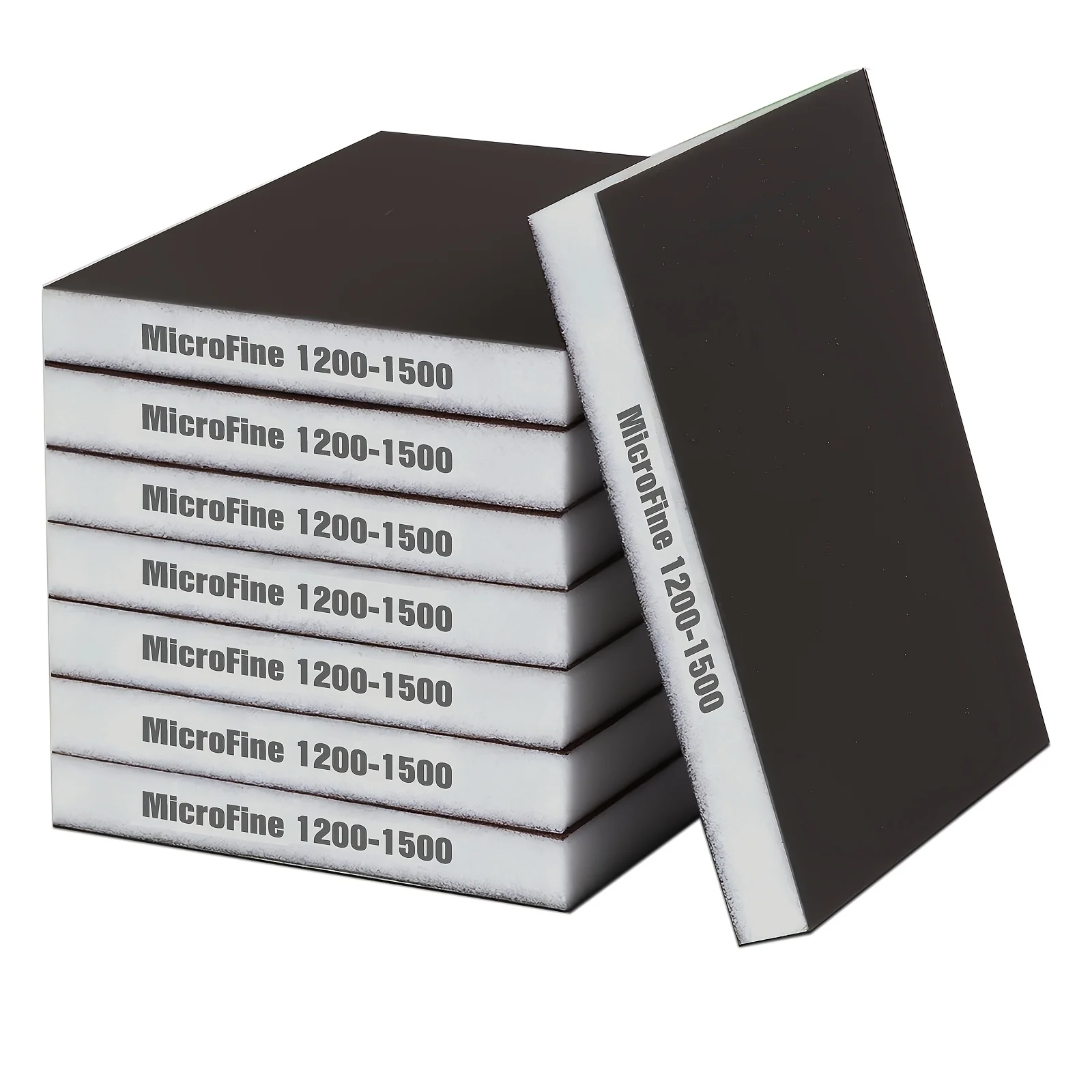 8 stuks dubbelzijdige spons-schuurpads, draagbaar voor autopolijsten en meubels, korrelgrootte: 120-180/240-320/500-600/800-1000/1200-1500