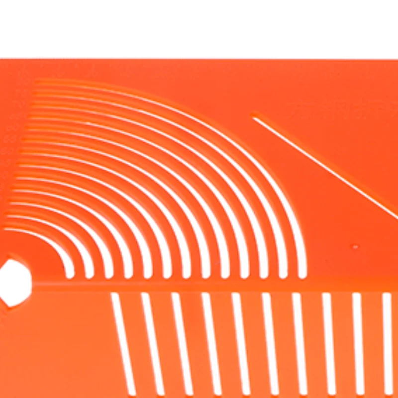 1pc Plastic Square Tube Drawing Ruler with Round Corners and 45-Degree Angle Guide for Precision Pipe Cutting