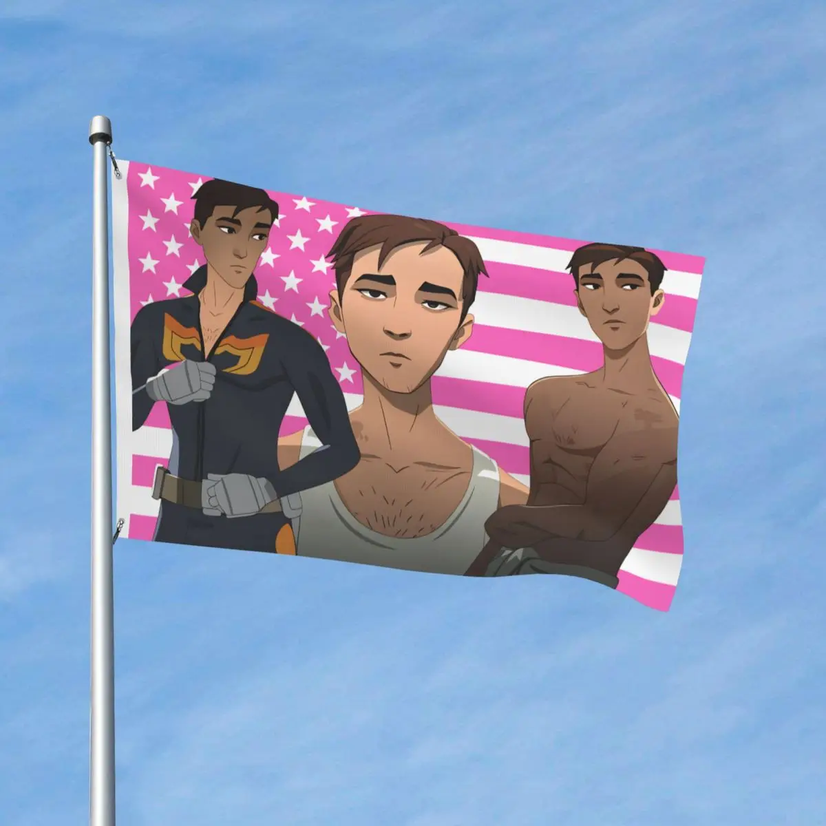 روبرت روبرتسون أعلام مزدوجة الوجهين في الهواء الطلق راية إرسال لعبة الوردي 2 الحلقات غرفة المنزل النوم جدار ديكور 90x150 سنتيمتر