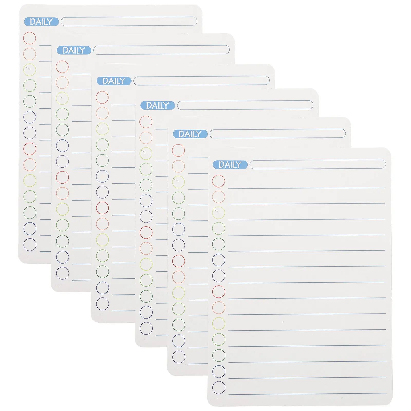 6Pcs Magnetic Chore Chart Board Daily Schedule Planner Whiteboard for Refrigerator Erasable Writing Surface Home Organization